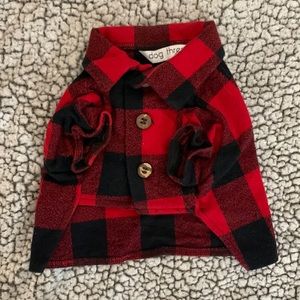 Dog Shirt - Red Buffalo Plaid - XS